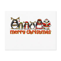 Merry Christmas Penguins Postcard