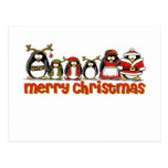 Merry Christmas Penguins Postcard