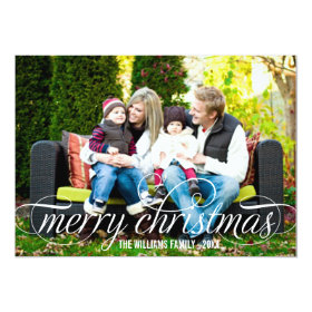 Merry Christmas Photo Card | White Script Overlay 5