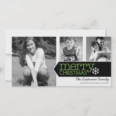 Merry Christmas Photo Card with 3 photos