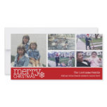 Merry Christmas Photo Card with 5 photo collage