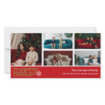 Merry Christmas Photo Card with 5 photo collage