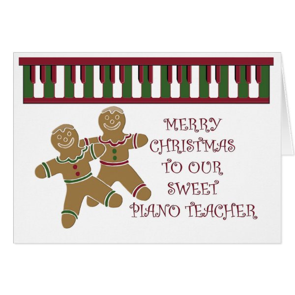 Merry Christmas piano teacher Greeting Card