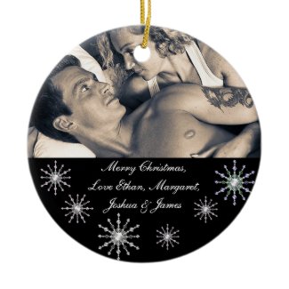 Merry Christmas Picture Snowflakes ornament