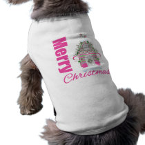 Merry Christmas Pink Decorated Christmas House pet clothing by giftsforawareness Merry Christmas Pink Decorated Christmas House pet clothing
