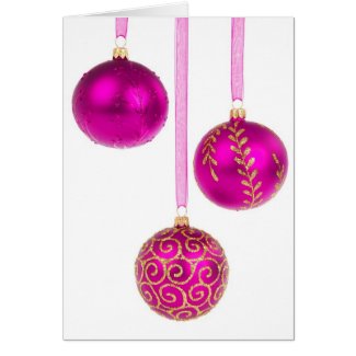Merry Christmas Pink Ornament Card