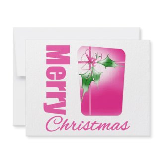 Merry Christmas Pink Whimsical Gift Box v3