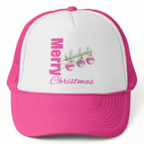 Merry Christmas Pink Whimsical Tree Ornaments hats