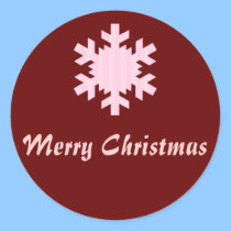 "Merry Christmas" - Pink/White Snowflake stickers