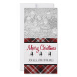 Merry Christmas Plaid Photocard Picture Card