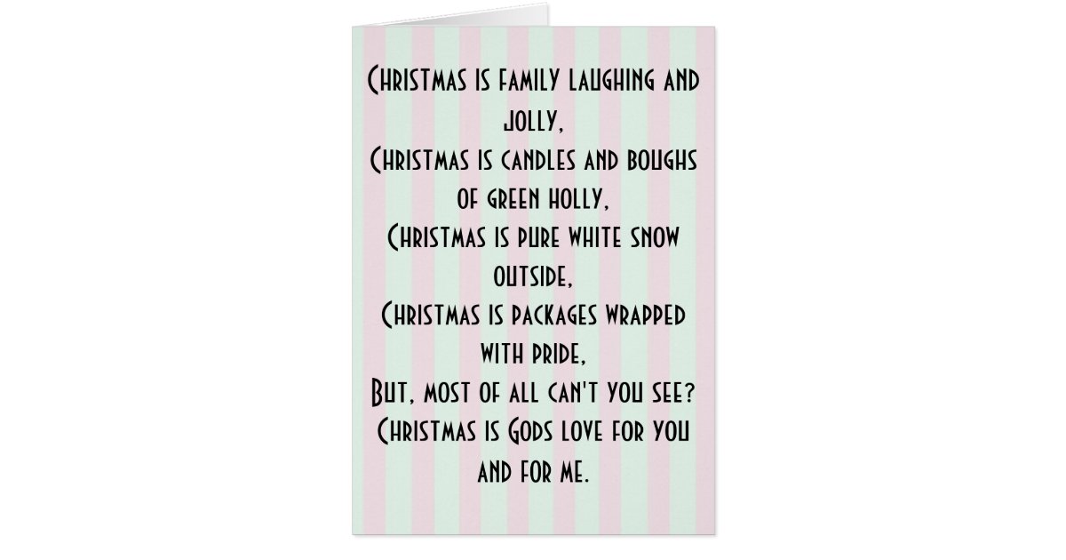 Merry Christmas Poem Card | Zazzle