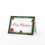 Merry Christmas Poinsetta Swirl Card