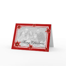 Merry Christmas Poinsettia Frame Red cards