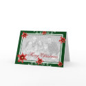Merry Christmas Poinsettia Swirl Frame cards by Christianphotogirl Merry Christmas Poinsettia Swirl Frame cards