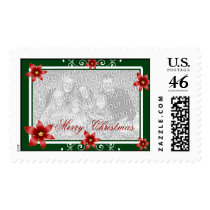 Merry Christmas Poinsettia Swirl Frame postage