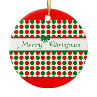 Merry Christmas Polka Dots ornament