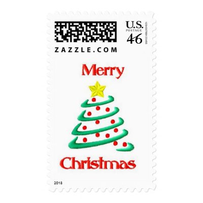 Merry Christmas Postage Stamp by Maria_c08