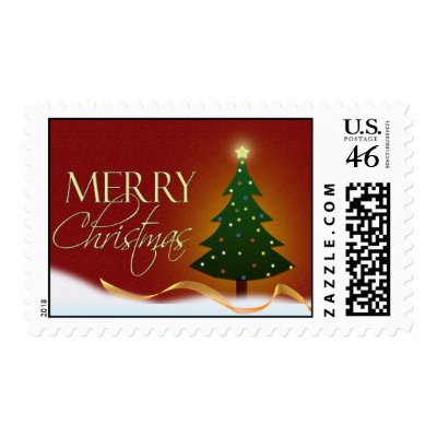 merry christmas postage stamp