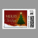Merry Christmas postage stamp