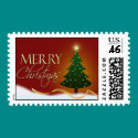 Merry Christmas postage stamp