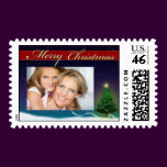 Merry Christmas Postage Stamp photo template