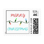 Merry Christmas Postage Stockings Tree Lights postage