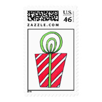 Merry Christmas Present postage by Musicat Merry Christmas Present postage