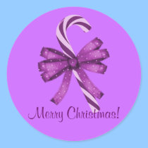 "Merry Christmas!" - Purple Candy Cane [a] stickers