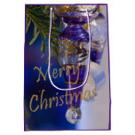 Merry Christmas Purple Ornament Medium Gift Bag