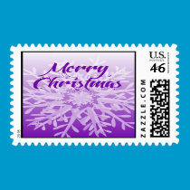Merry Christmas Purple Postage stamps