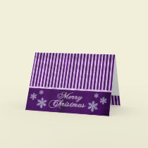 Merry Christmas Purple Snowflakes Holiday Card
