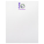 Merry Christmas Purple Theme Garden Wreath Letterhead Design