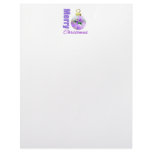 Merry Christmas Purple Theme Ornament Bulb Custom Letterhead