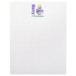Merry Christmas Purple Themed Whimsical Ornament Custom Letterhead