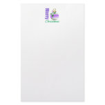 Merry Christmas Purple Themed Whimsical Ornament Personalized Stationery
