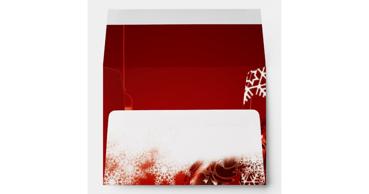 Merry Christmas Red 5x7 Holiday Envelopes Zazzle
