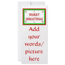 Merry Christmas - red and green 3-D look Rack Card Design