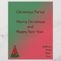 Merry Christmas: Red and Green Christmas Tree Personalized Flyer