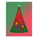 Merry Christmas: Red and Green Christmas Tree Photographic Print