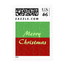 Merry Christmas red and green Postage Stamp
