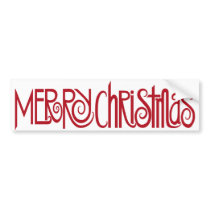 Merry Christmas Red Bumper Sticker bumper stickers