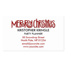 Merry Christmas red Business Card