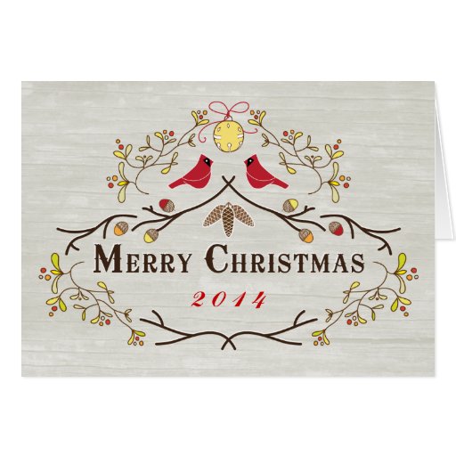 Merry Christmas Red Cardinals and Branches Card 14 | Zazzle