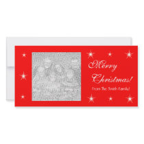 Merry Christmas Red Frame w/ Stars photo cards