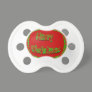 Merry Christmas red green pattern Baby Pacifiers