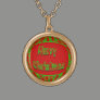 Merry Christmas red green pattern Necklace
