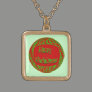 Merry Christmas red green pattern Necklaces