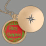 Merry Christmas red green pattern Pendant