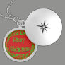 Merry Christmas red green pattern Pendants