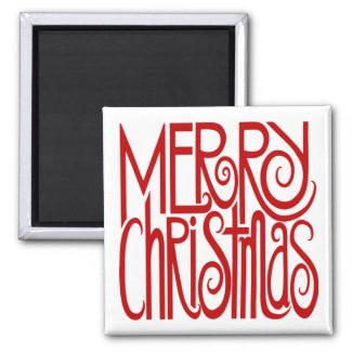Merry Christmas Red Magnet magnet